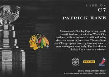 2012-13 Panini Rookie Anthology - Cup Contenders #C7 Patrick Kane Back