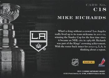 2012-13 Panini Rookie Anthology - Cup Contenders #C18 Mike Richards Back