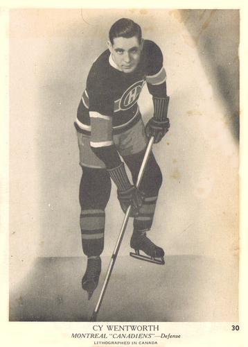 1939-40 O-Pee-Chee (V301-1) #30 Cy Wentworth Front