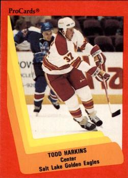 1990-91 ProCards AHL/IHL #624 Todd Harkins Front