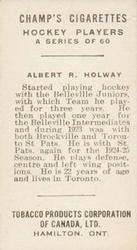1924-25 Champ's Cigarettes (C144) #NNO Albert R. Holway Back