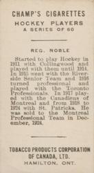 1924-25 Champ's Cigarettes (C144) #NNO Reg Noble Back