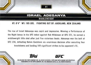 2024 Topps Chrome UFC #81 Israel Adesanya Back