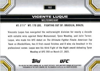 2024 Topps Chrome UFC - Gold Refractor #192 Vicente Luque Back