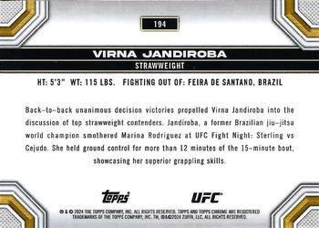 2024 Topps Chrome UFC - Gold Refractor #194 Virna Jandiroba Back