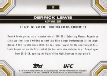 2024 Topps Chrome UFC - Magenta Refractor #59 Derrick Lewis Back