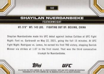 2024 Topps Chrome UFC - Negative #182 Shayilan Nuerdanbieke Back