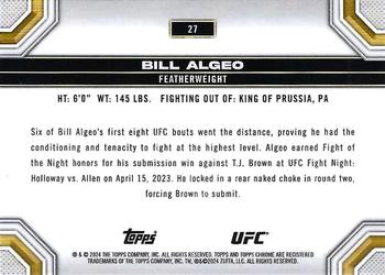 2024 Topps Chrome UFC - Prism #27 Bill Algeo Back