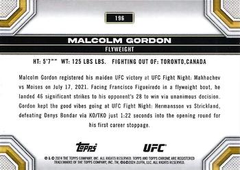 2024 Topps Chrome UFC - Prism #196 Malcolm Gordon Back