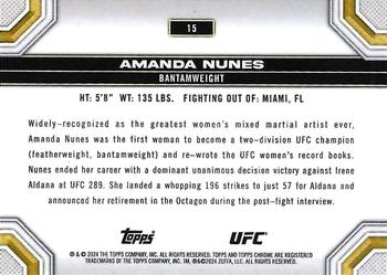 2024 Topps Chrome UFC - Purple Refractor #15 Amanda Nunes Back