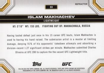 2024 Topps Chrome UFC - Refractor #80 Islam Makhachev Back