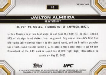 2024 Topps Chrome UFC - Refractor #86 Jailton Almeida Back