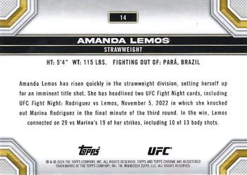 2024 Topps Chrome UFC - Sepia Refractor #14 Amanda Lemos Back