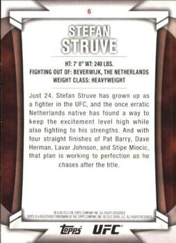 2013 Topps UFC Knockout #6 Stefan Struve Back