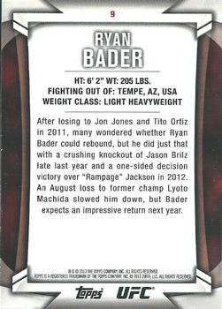 2013 Topps UFC Knockout #9 Ryan Bader Back