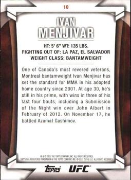 2013 Topps UFC Knockout #10 Ivan Menjivar Back
