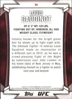 2013 Topps UFC Knockout #99 Louis Gaudinot Back