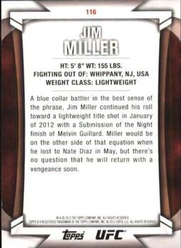 2013 Topps UFC Knockout #116 Jim Miller Back