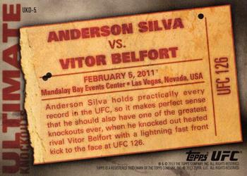 2013 Topps UFC Knockout - Ultimate Knockouts #UKO-5 Anderson Silva Back
