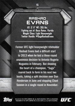 2014 Topps UFC Knockout #5 Rashad Evans Back