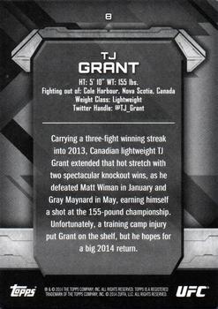 2014 Topps UFC Knockout #8 TJ Grant Back