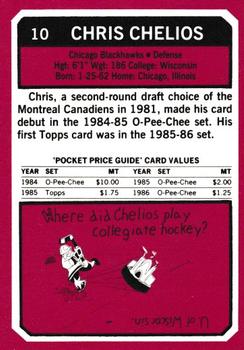 1993 SCD Sports Card Pocket Price Guide #10 Chris Chelios Back