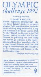 1992 Brooke Bond Olympic Challenge #12 Mary Rand Back