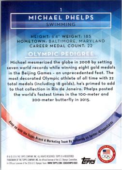 2016 Topps U.S. Olympic & Paralympic Team Hopefuls - Silver #1 Michael Phelps Back
