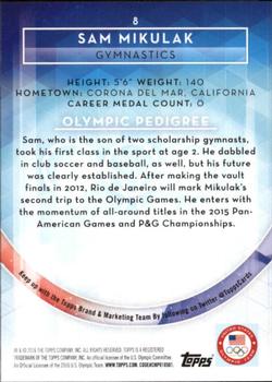 2016 Topps U.S. Olympic & Paralympic Team Hopefuls - Silver #8 Sam Mikulak Back