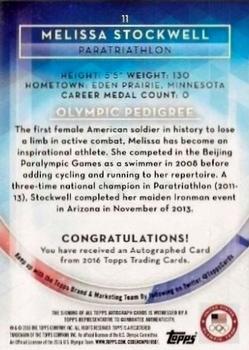 2016 Topps U.S. Olympic & Paralympic Team Hopefuls - Silver #11 Melissa Stockwell Back