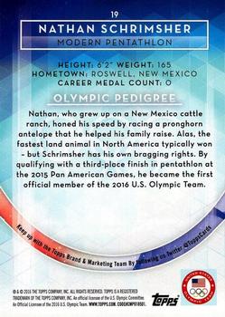 2016 Topps U.S. Olympic & Paralympic Team Hopefuls - Silver #19 Nathan Schrimsher Back