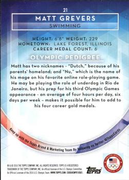 2016 Topps U.S. Olympic & Paralympic Team Hopefuls - Silver #21 Matt Grevers Back