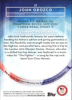 2016 Topps U.S. Olympic & Paralympic Team Hopefuls - Silver #27 John Orozco Back