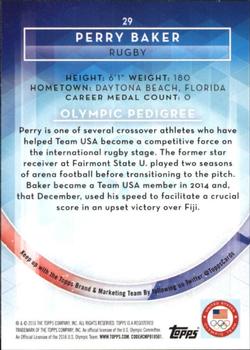 2016 Topps U.S. Olympic & Paralympic Team Hopefuls - Silver #29 Perry Baker Back