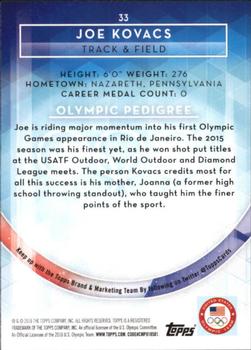 2016 Topps U.S. Olympic & Paralympic Team Hopefuls - Silver #33 Joe Kovacs Back