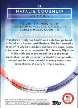2016 Topps U.S. Olympic & Paralympic Team Hopefuls - Silver #39 Natalie Coughlin Back