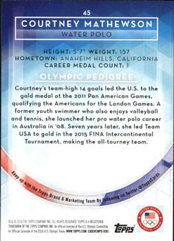 2016 Topps U.S. Olympic & Paralympic Team Hopefuls - Silver #45 Courtney Mathewson Back