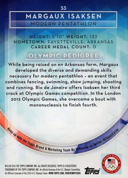 2016 Topps U.S. Olympic & Paralympic Team Hopefuls - Silver #53 Margaux Isaksen Back