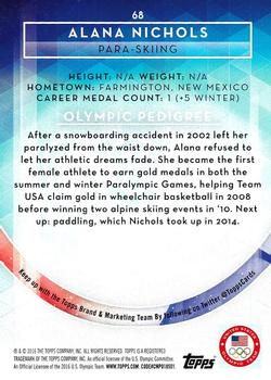 2016 Topps U.S. Olympic & Paralympic Team Hopefuls - Silver #68 Alana Nichols Back