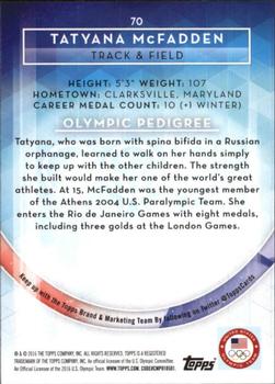 2016 Topps U.S. Olympic & Paralympic Team Hopefuls - Silver #70 Tatyana McFadden Back