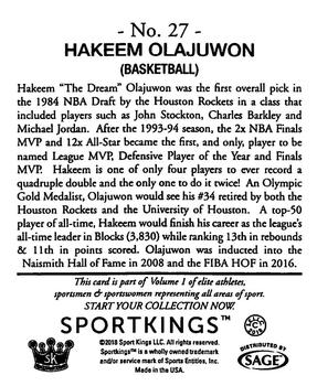 2018 Sportkings - Mini #27 Hakeem Olajuwon Back