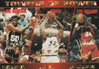 1993-95 Sports Stars USA (unlicensed) #130 David Robinson / Hakeem Olajuwon / Shaquille O'Neal Front