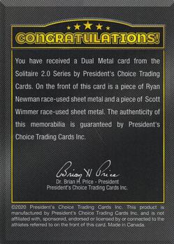 2021 President's Choice Solitaire 2.0 - Dual Metal #NNO Ryan Newman / Scott Wimmer Back