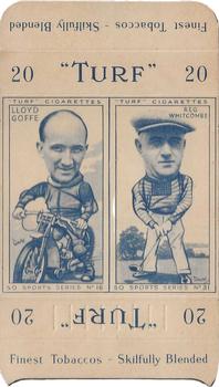 1949 Carreras Turf Cigarettes Sports Series - Uncut Pairs #16/31 Lloyd Goffe / Reg Whitcombe Front