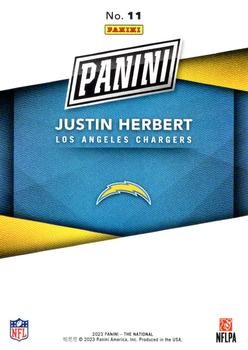 2023 Panini National Convention Silver - Orange #11 Justin Herbert Back