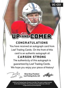 2022 Leaf Holiday Packs - Up-And-Comer #UC-CS1 Carson Strong Back