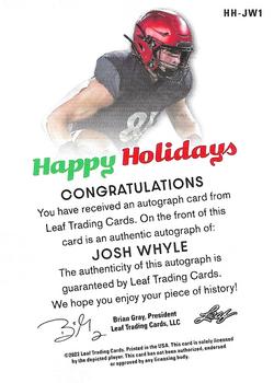 2022 Leaf Holiday Packs - Happy Holidays Autographs #HH-JW1 Josh Whyle Back