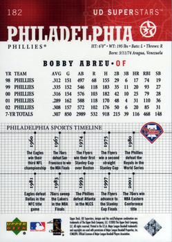 2002-03 UD SuperStars #182 Bobby Abreu Back