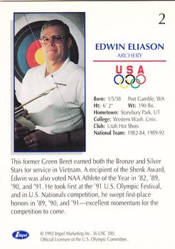 1992 Impel Olympicards: 1992 U.S. Olympic Hopefuls #2 Edwin Eliason Back