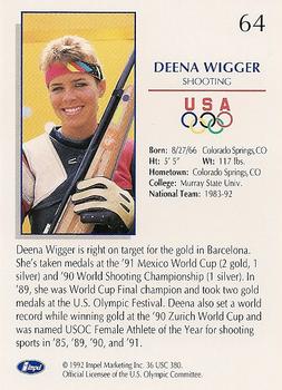 1992 Impel Olympicards: 1992 U.S. Olympic Hopefuls #64 Deena Wigger Back